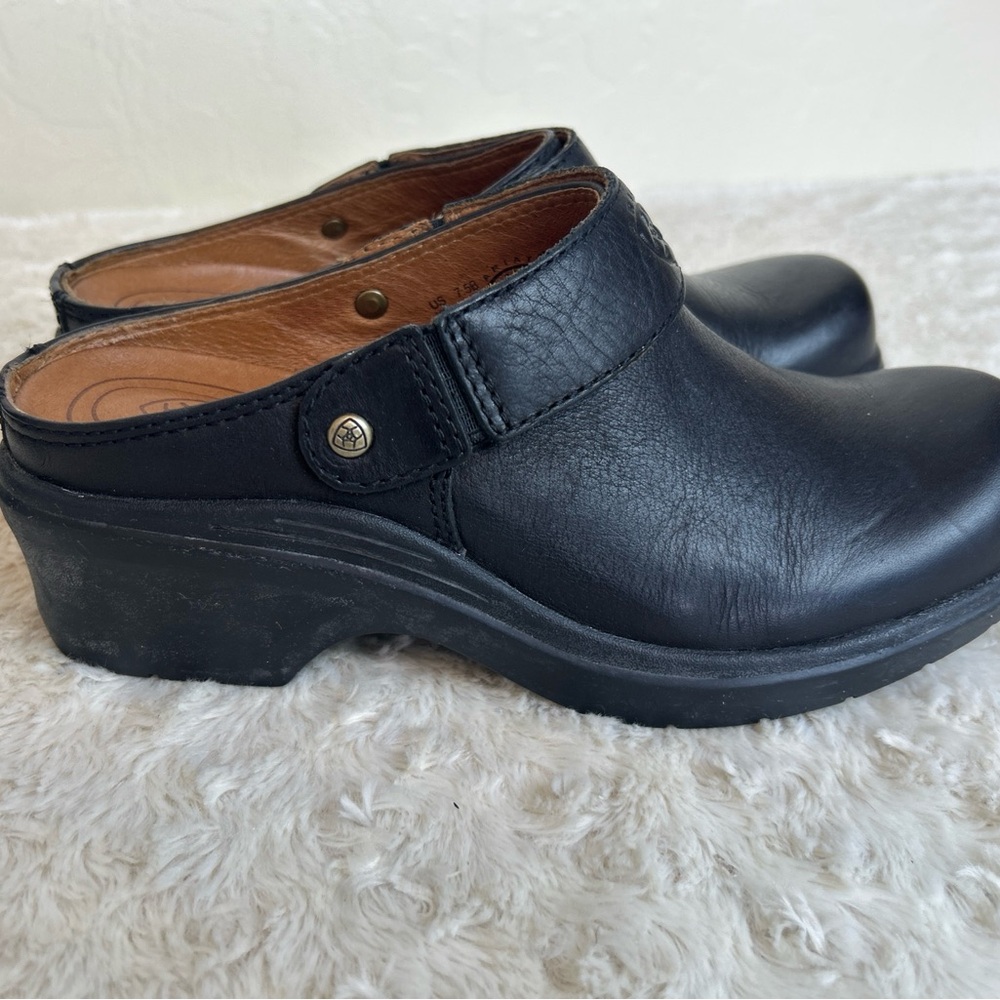 Ariat Santa Cruz Black Leather Slip-On Sling-Back Mules Women’s Size 7.5B 93801 - Picture 4 of 10